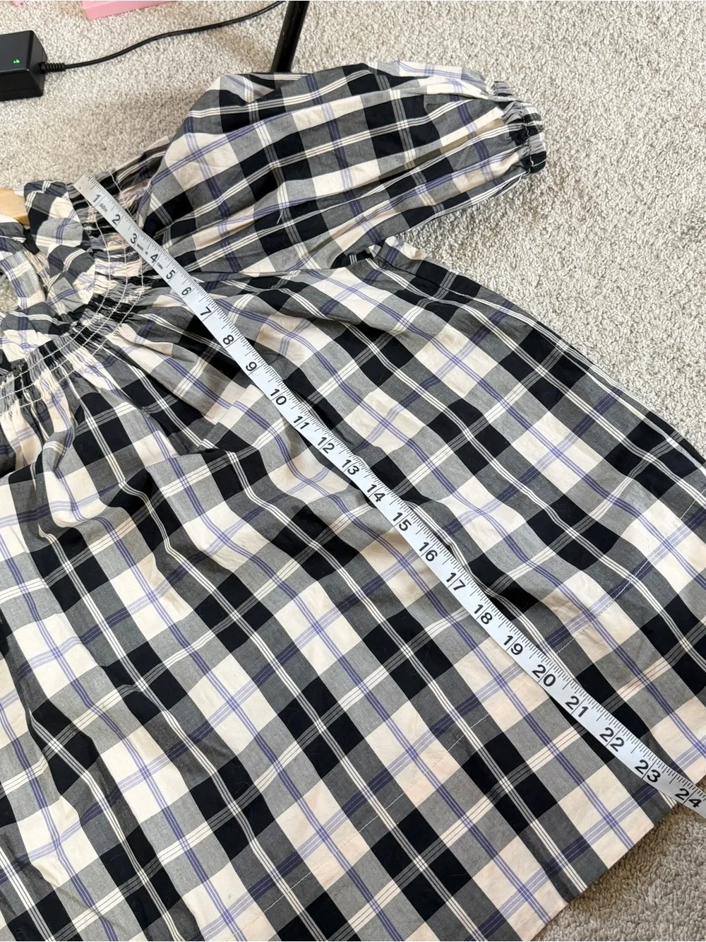 NWT J. Crew Women’s Smocked Neck Puff Sleeve Top in Friday Plaid XS